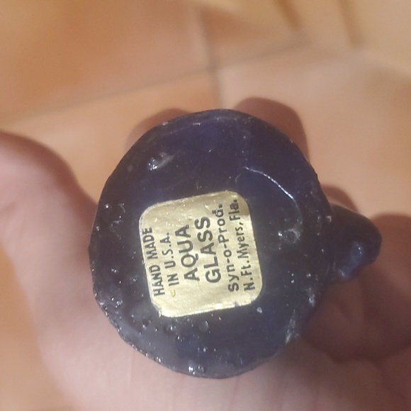 Vintage Aqua Glass Blue Dolphin Sculpture 3in - Picture 3 of 4